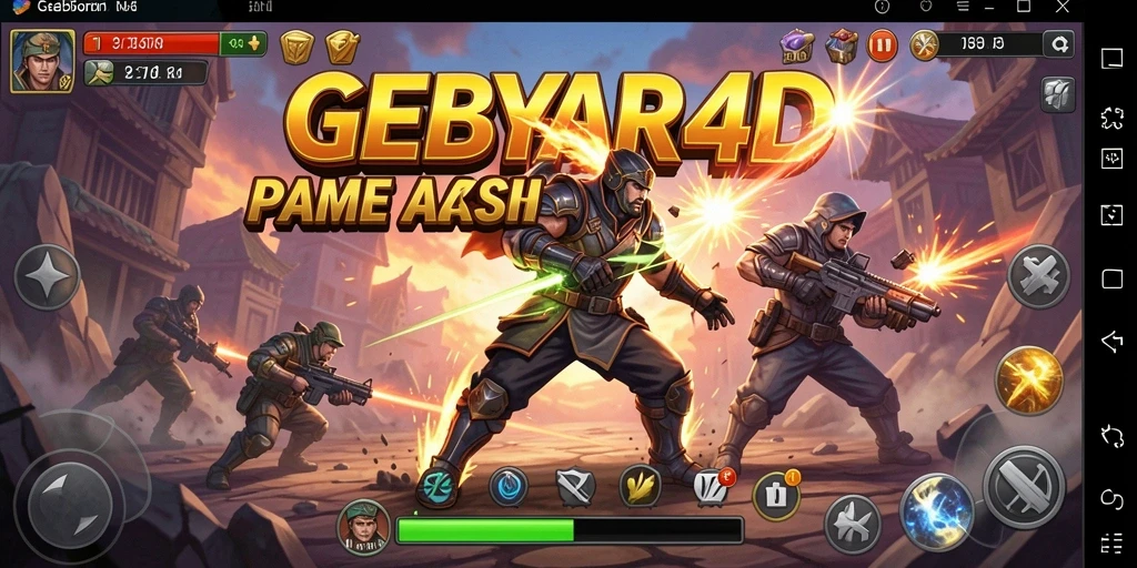 Tampilan gameplay GEBYAR4D yang menegangkan saat melawan musuh.
