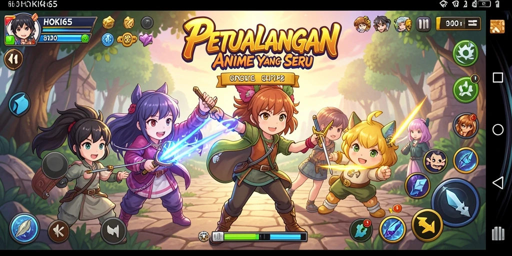 Gameplay HOKI65 menampilkan karakter Anime dalam aksi yang dinamis.