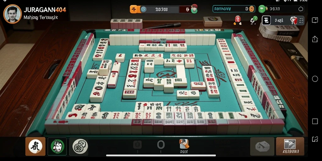 Gameplay JURAGAN404 menampilkan aksi seru permainan Mahjong.
