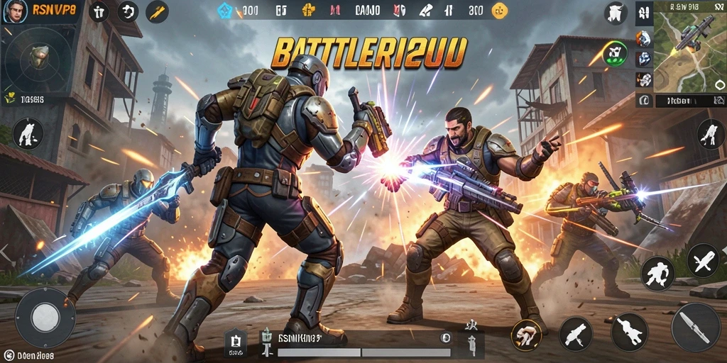 Tangkapan layar menampilkan gameplay seru dari RSNVIP8 dalam mode Battle Royale.